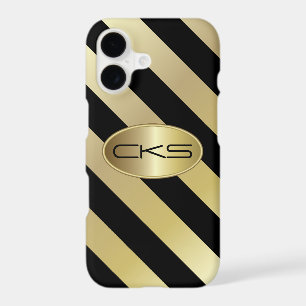 Black and Gold Stripes   Monogram 