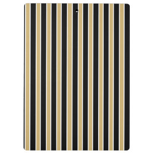 Black and Gold Stripes - School Colours Clipboard