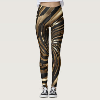 Black and Gold Swirl Leggings
