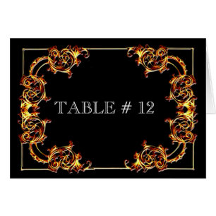 Black and gold  table number wedding event