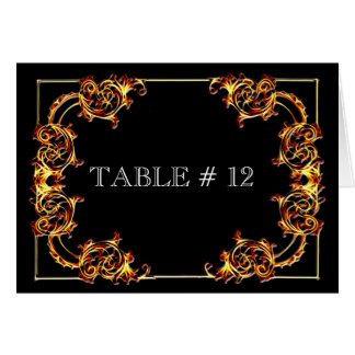 Black and gold table number wedding event