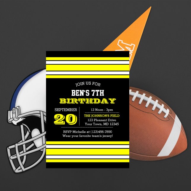 Black and Gold Team Birthday Invitation (Creator Uploaded)