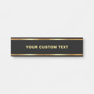 Black And Gold Template Elegant Your Custom Text Door Sign