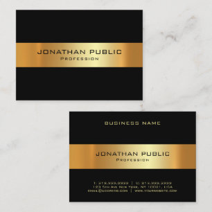 Black And Gold Template Modern Personalised Business Card