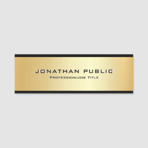 Black and Gold Template Visitor Staff Crew Member Name Tag