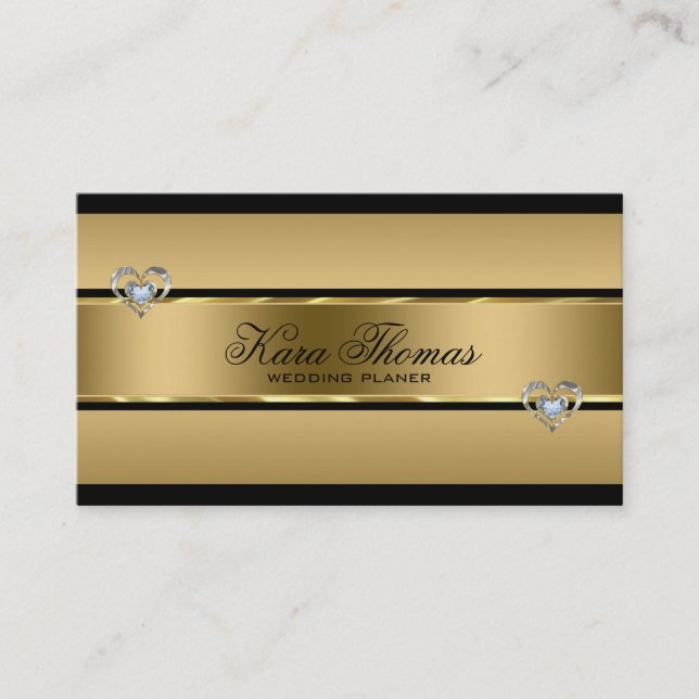 Black And Gold Texture Business Card (Front)