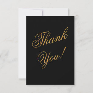 black and gold thank you card