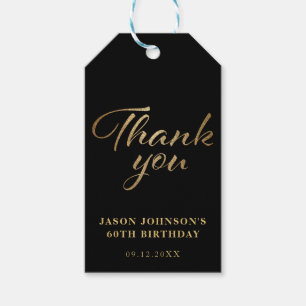 Black and Gold Thank You Gift Tags
