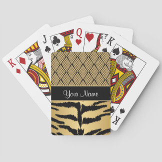 Black and Gold Tiger Animal Pattern Playing Cards