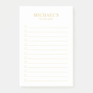 Black and Gold  To Do List Post-it Notes