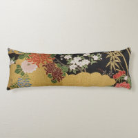 Black and Gold Traditional Japanese Kimono Floral