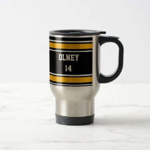 Black and Gold Travel Coffee Mug - Customise