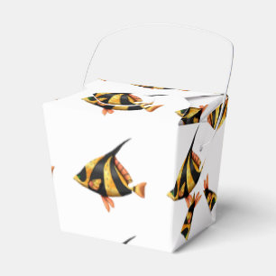 Black and gold tropical angle fish favour box