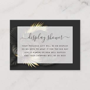 Black and Gold Tropical Bridal Shower Display Enclosure Card