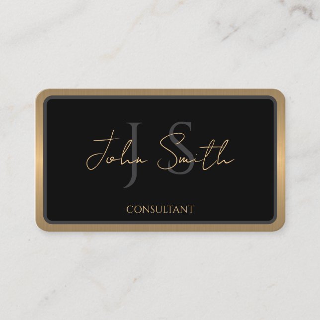 Black and Gold, Two-Sided Business Card (Front)