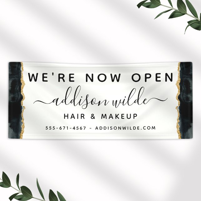 Black And Gold Watercolor Business Banner (Creator Uploaded)