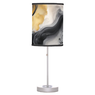 Black and Gold Watercolor Marble Desk Lamp