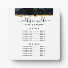 Black And Gold Watercolor Price Menu
