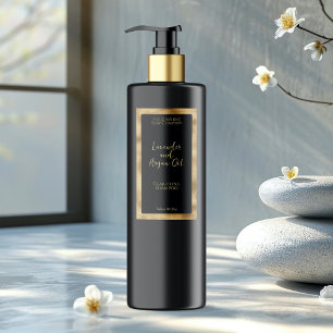 Black and Gold Waterproof Cosmetics Bottle Label