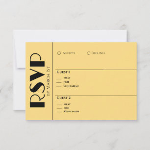 Black and Gold-We Do-Wedding Rings- RSVP Card