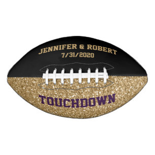 Black and Gold Wedding Custom Football