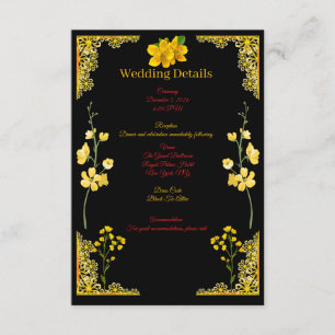 Black and Gold Wedding Enclosure Card