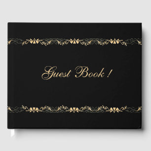 Black and Gold Wedding Guest Book