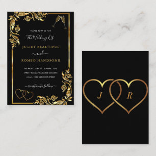 Black and Gold Wedding Invitation Card