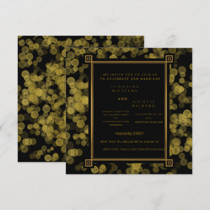 Black and Gold Wedding Invitation   Editable Luxur