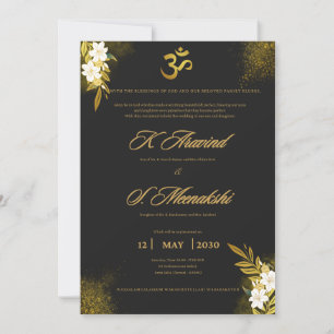 Black and Gold Wedding Invitation   Elegant Modern