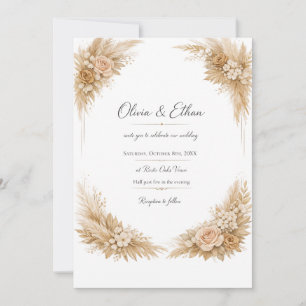 Black and Gold Wedding Invitation Template Luxur