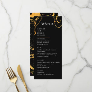 Black and Gold Wedding Menu