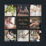 Black And Gold Wedding Photo Collage Magnet<br><div class="desc">Personalise with your eight favourite wedding photos,  name and special date to create a unique photo collage,  memory and gift. A lovely keepsake to treasure! Designed by Thisisnotme©</div>