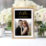 Black and Gold Wedding Photo Table Number Cards<br><div class="desc">Introducing our Black and Gold Theme Wedding Photo Table Number Cards, where sophistication meets personalisation. Elevate your reception with these sleek, black cards adorned with opulent gold accents, perfectly complementing your wedding theme. Add a touch of sentimentality by showcasing cherished photos on each card, creating a unique and elegant way...</div>