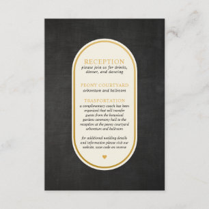 Black and Gold Wedding Reception Enclosure Card