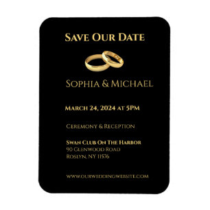 Black and Gold-Wedding Rings- Magnet