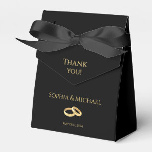 Black and Gold-Wedding Thank you-  Favour Box