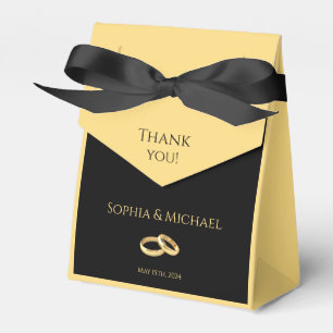 Black and Gold-Wedding Thank you- Favour Box