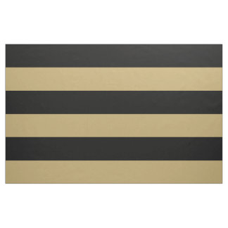 Black and Gold Wide Stripes Large Scale Fabric