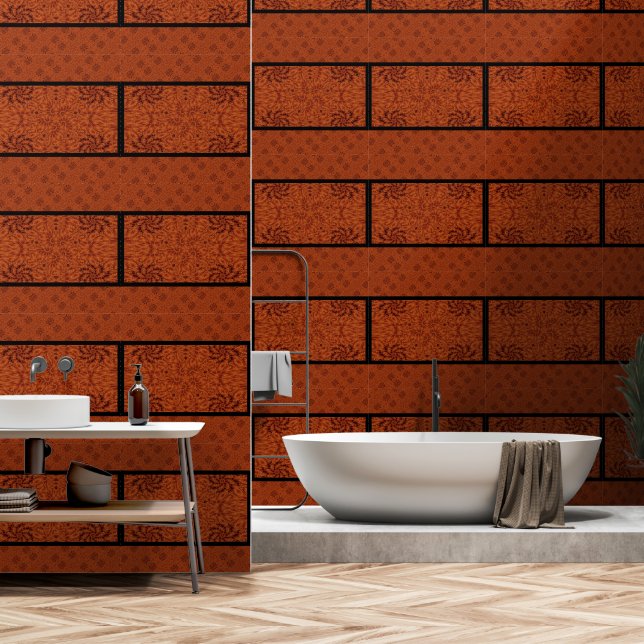 Black and Gold Wildflowers 17 Wallpaper (Bathroom)