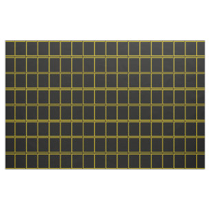 Black and Gold Windowpane Check Fabric