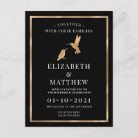 Black and Gold with Humming Birds Wedding