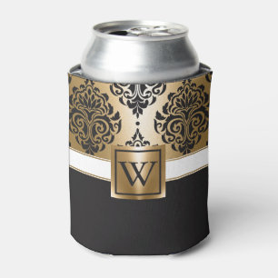 Black and Golden Arabesc Can Cooler