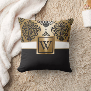 Black and Golden Arabesc Cushion