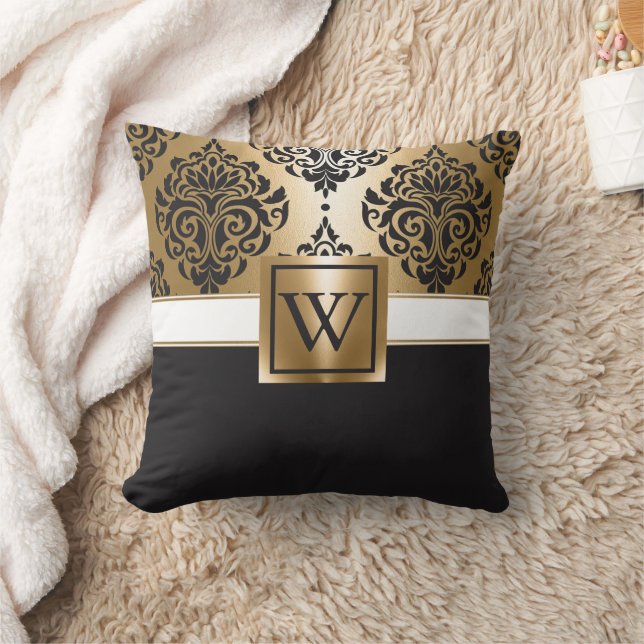 Black and Golden Arabesc Cushion (Blanket)