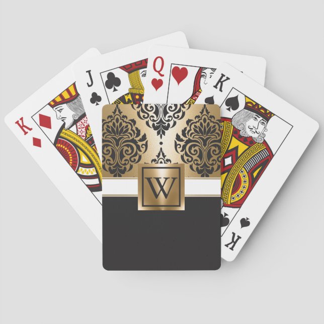 Black and Golden Arabesc Playing Cards (Back)