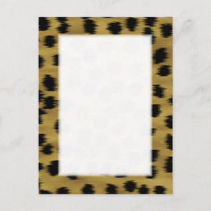 Black and Golden Brown Cheetah Print Pattern. Postcard