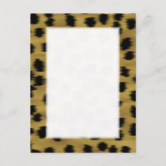 Black and Golden Brown Cheetah Print Pattern. Postcard