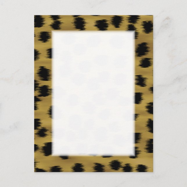 Black and Golden Brown Cheetah Print Pattern. Postcard (Front)