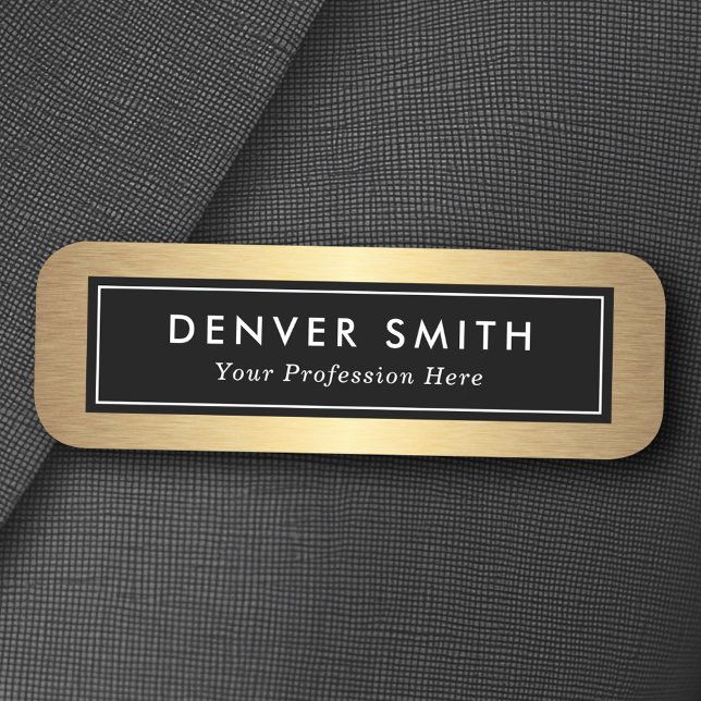 Black and golden gradient name title tag (Black and golden gradient name title name tag)